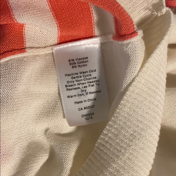 Talbots striped coral and ivory color knit Top - Picture 7 of 8